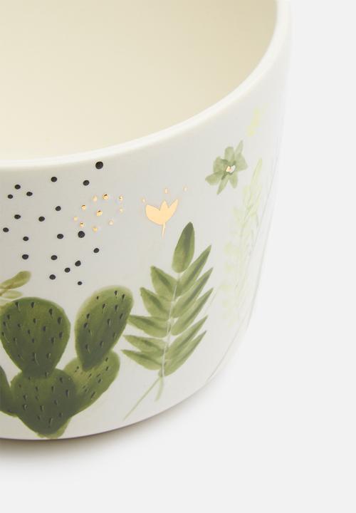 Urchin Art - Floral coco pot - multi