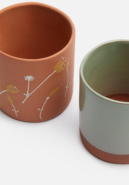 Urchin Art - Succulent planter set - terracotta