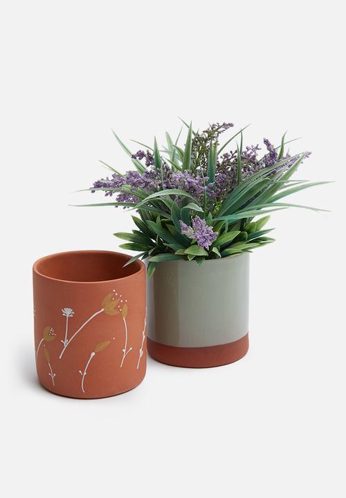 Urchin Art - Succulent planter set - terracotta