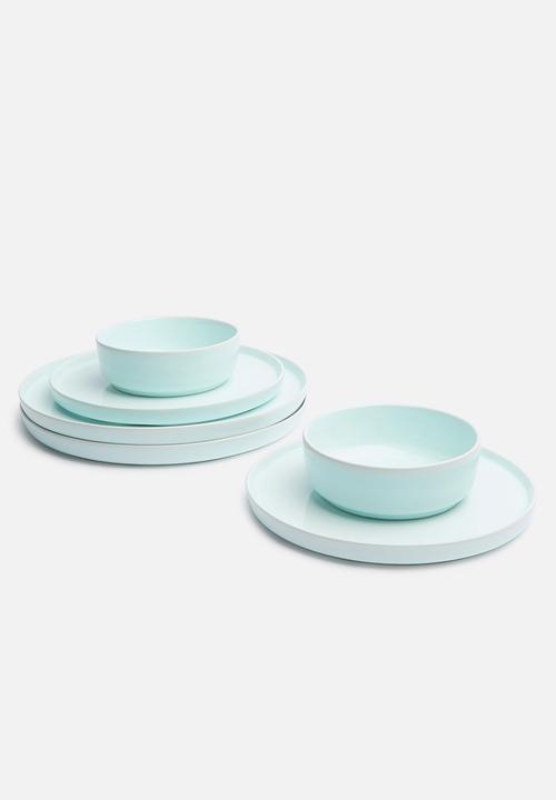 Urchin Art - Dewey bowl plate set of 2 - blue