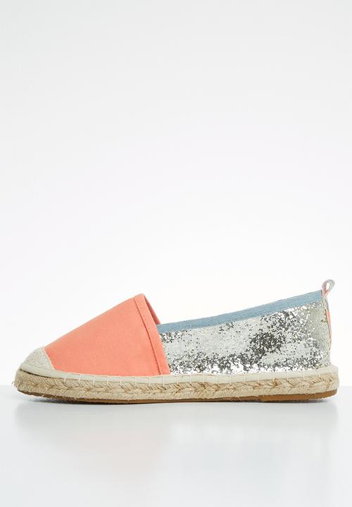 ONLY - Eva glitter espadrillos - peach & silver
