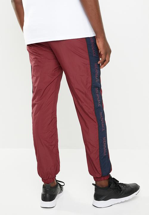 Mennace - Shell tracksuit bottom - red