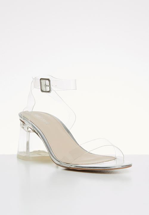 Public Desire - Transparent ankle strap heel - silver