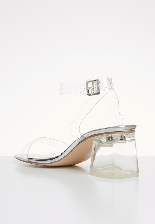 Public Desire - Transparent ankle strap heel - silver