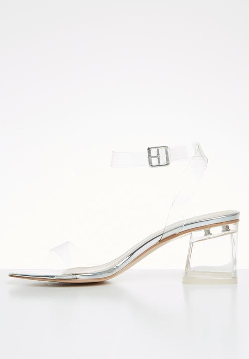 Public Desire - Transparent ankle strap heel - silver