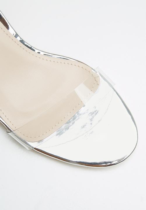 Public Desire - Transparent ankle strap heel - silver