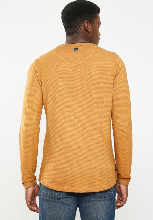 S.P.C.C - Shadow stripe logo tee - mustard