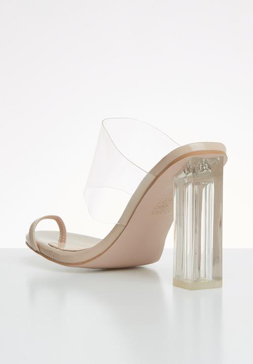 Public Desire - Faux leather toe strap heel - neutral