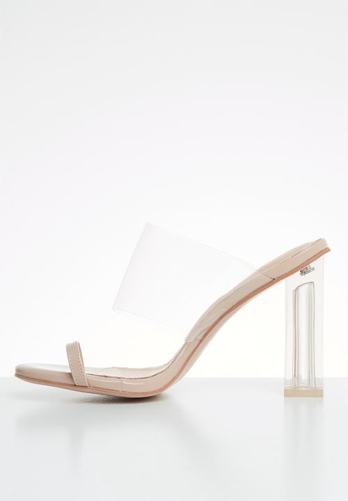 Public Desire - Faux leather toe strap heel - neutral