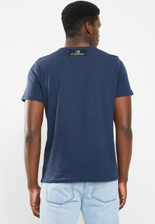 STYLE REPUBLIC - Pia printed tee - navy