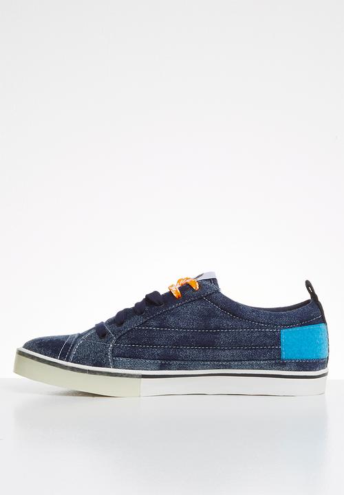 Diesel  - D-velows low patch - indigo & light blue fluo