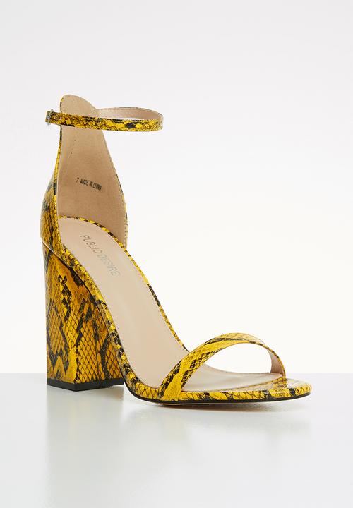 Public Desire - Tess heel - yellow & black