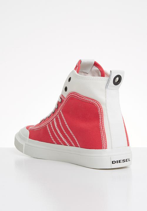 Diesel  - S-astico mid lace - star white & poppy red