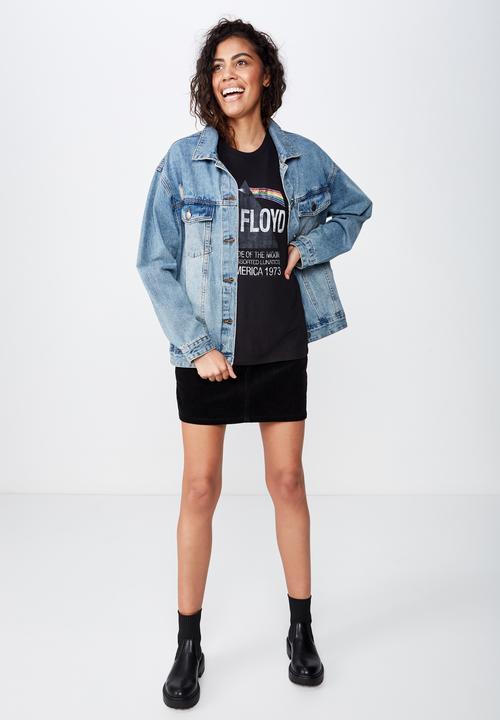 Cotton On - Classic pin pink floyd tee  - black