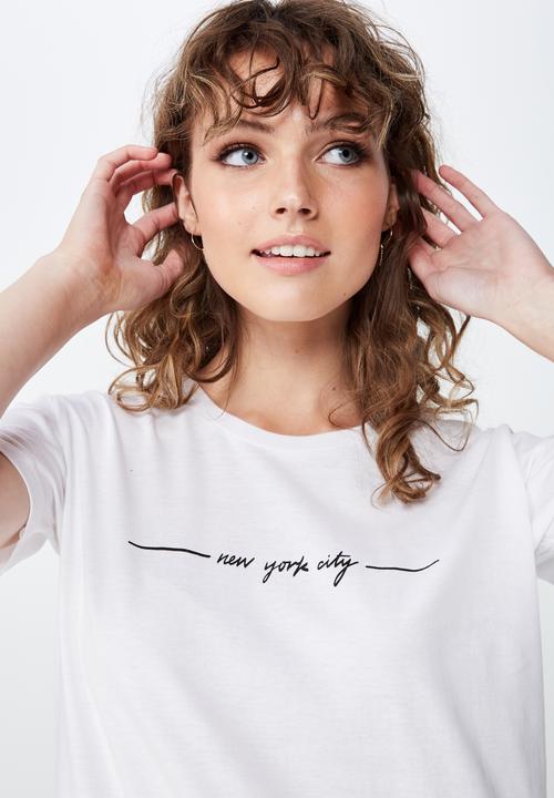 Cotton On - Classic slogan new york tee  - white