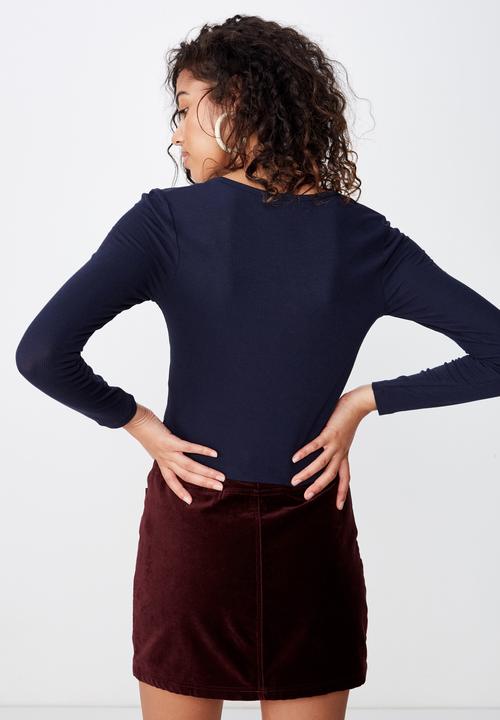Cotton On - Gemima henley long sleeve top - navy
