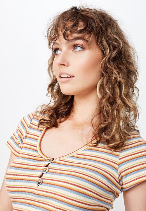 Cotton On - Lylah henley short sleeve top - multi
