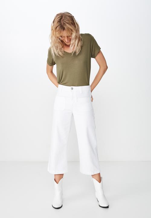 Cotton On - Karly short sleeve v neck top  - green