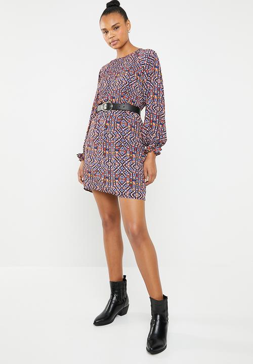 ONLY - Lara long sleeve dress - multi
