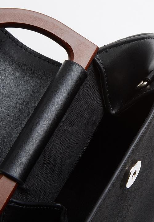 Superbalist - Melody wood handle bag - black