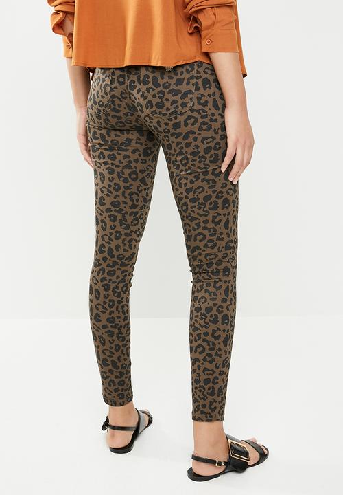SISSY BOY - Axel leopard print jeans - brown & black 