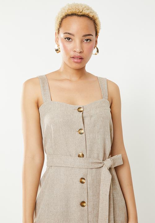 STYLE REPUBLIC - Midi front button dress - beige 