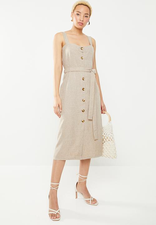STYLE REPUBLIC - Midi front button dress - beige 