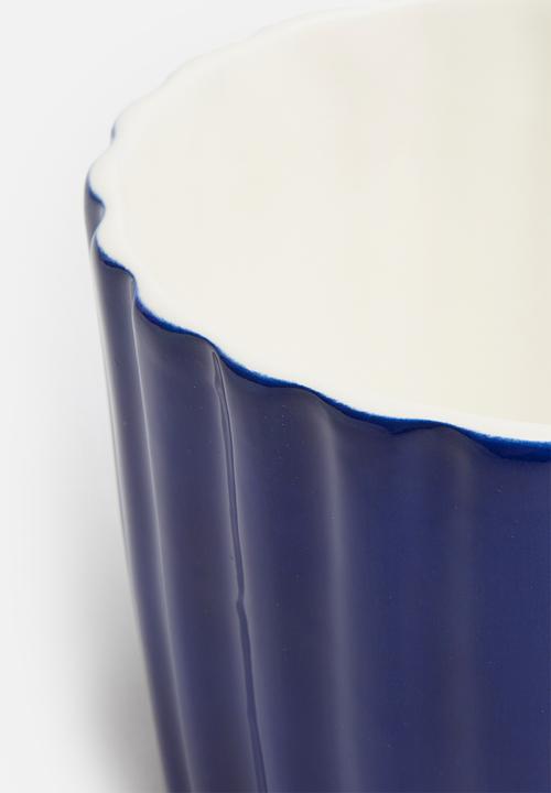 Urchin Art - Lines coco pot - indigo blue