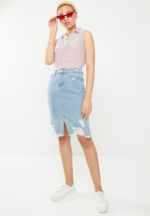 c(inch) - Basic shirt - red & white