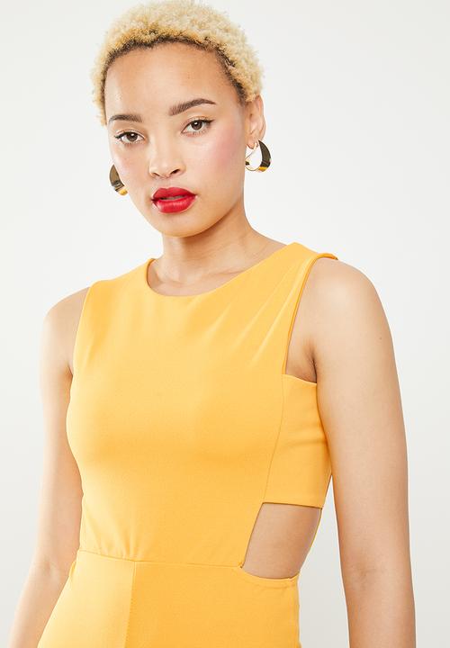 Missguided - Tab side culotte jumpsuit - yellow