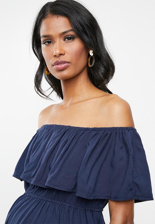 edit Maternity - Bardot frill dress - navy
