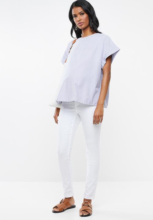 Superbalist - Boxy maternity tee - blue & white