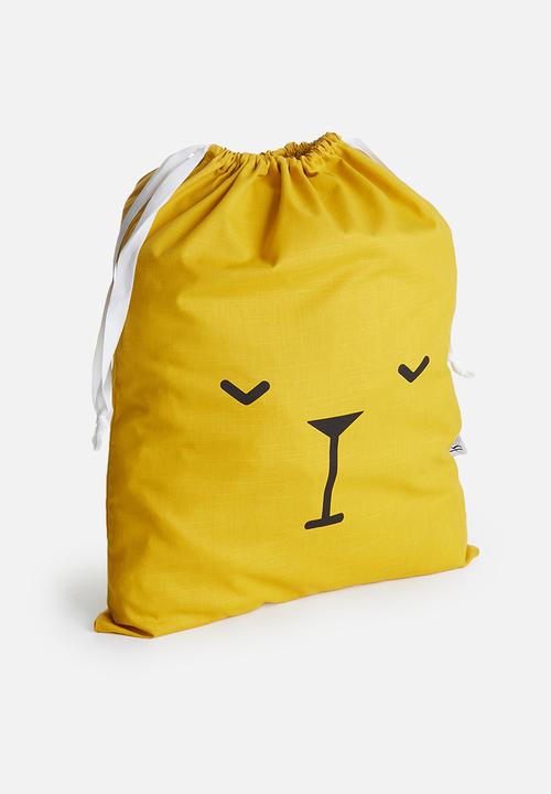 Sixth Floor - Bear face storage bag - mustard
