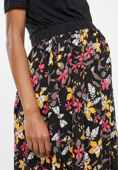 edit Maternity - Dipped hem combo dress - black