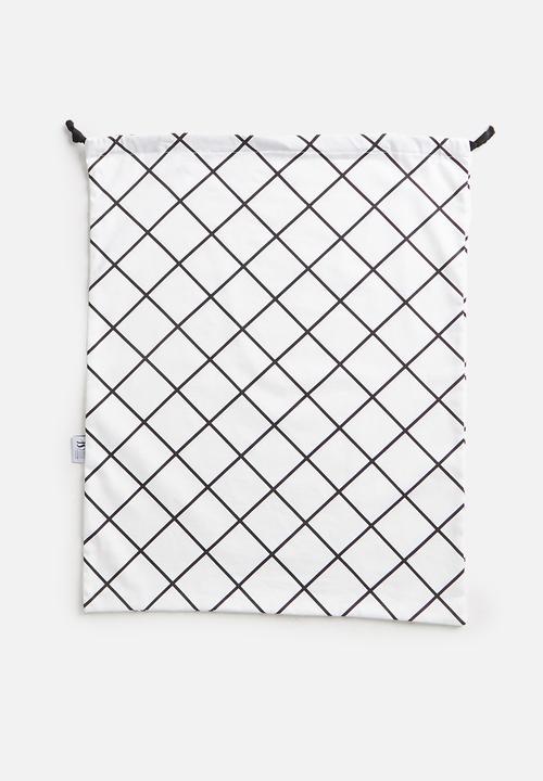 Sixth Floor - Grid storage bag - black & white
