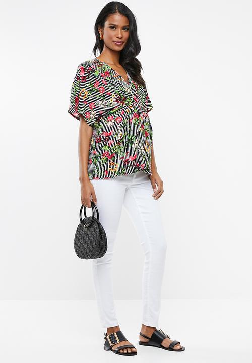 edit Maternity - Maternity Knot front blouse - multi