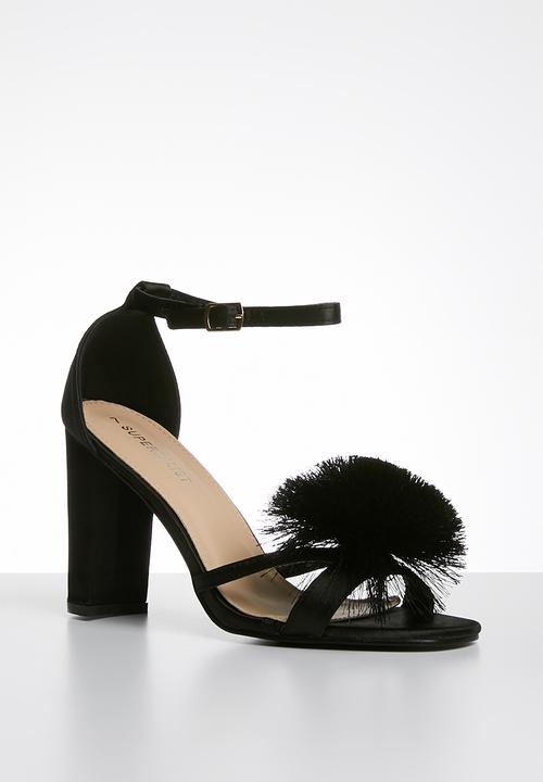 Superbalist - Grace pom pom detail heel - black