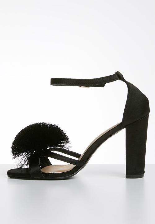 Superbalist - Grace pom pom detail heel - black