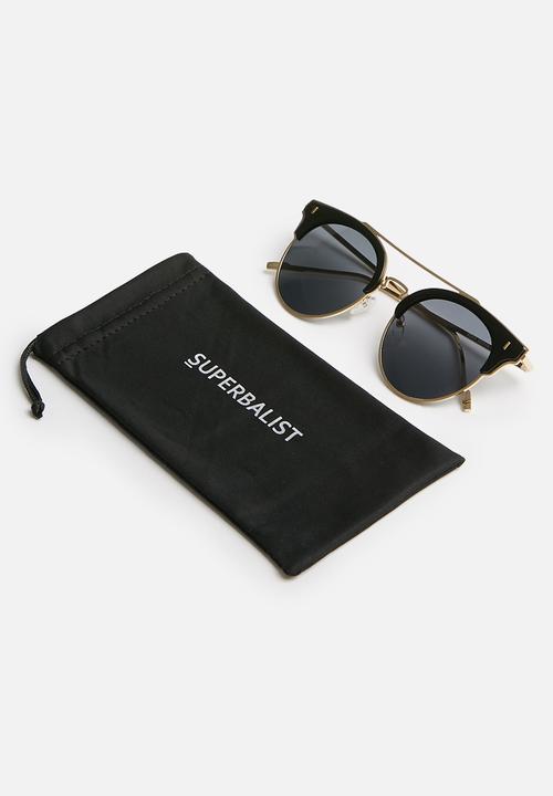 Superbalist - Erin top bar sunglasses - black & gold 