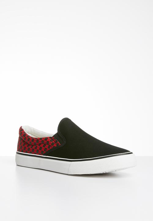 Brave Soul - Checkered slip on - black & Red