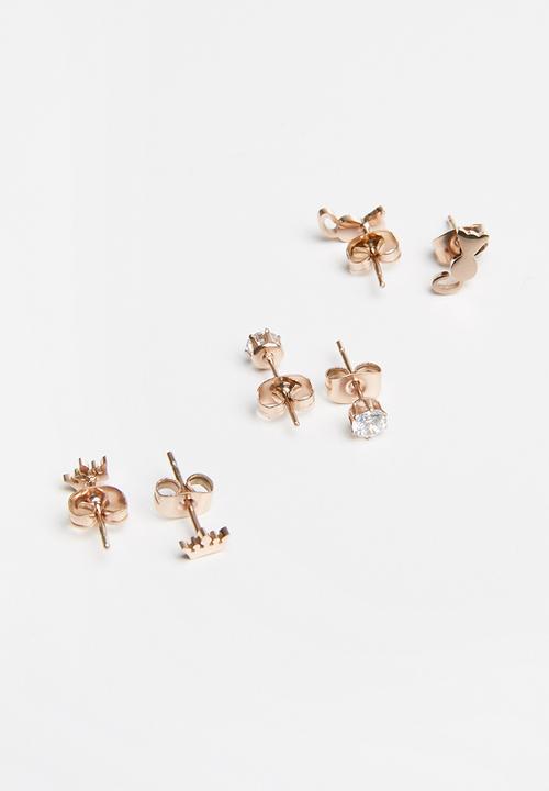 Pop Candy - 3 Sets multi pack earrings - multi 