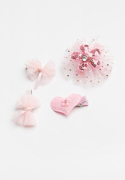 Pop Candy - 4 Piece pack hair clips -  pink