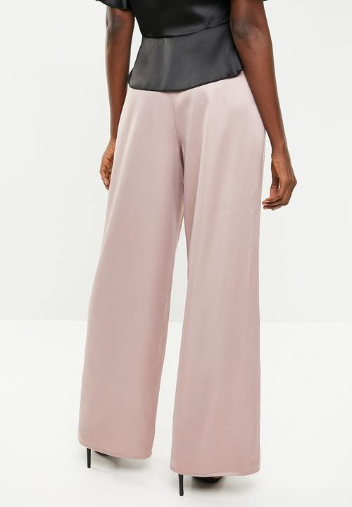 Missguided - Pleat detail wide leg trouser - pink