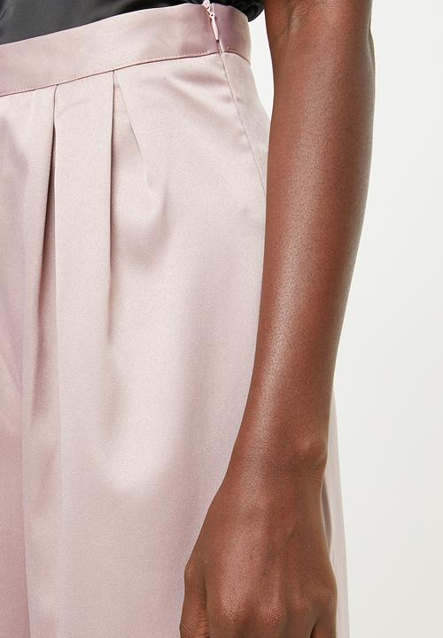 Missguided - Pleat detail wide leg trouser - pink