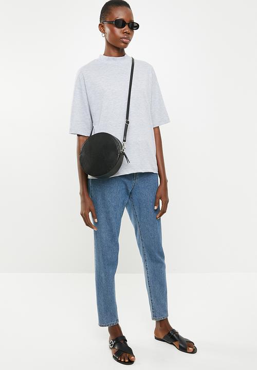 Superbalist - Hi neck grown on sleeve tee - grey melange