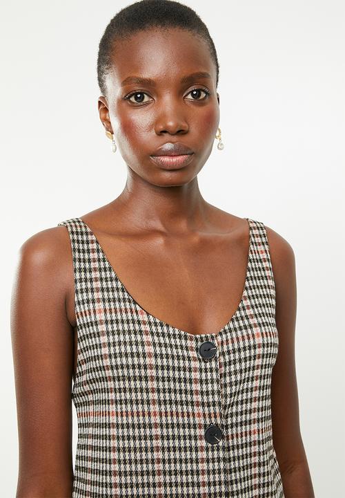 Superbalist - Check button front jumpsuit - multi 