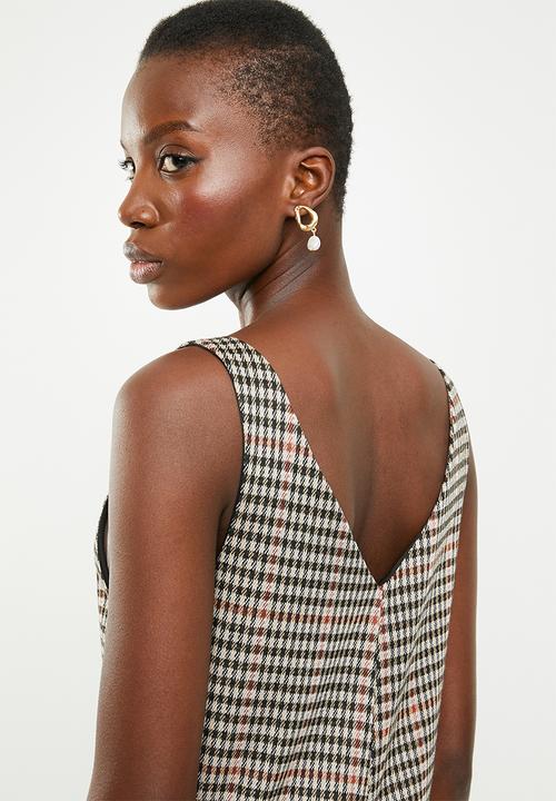 Superbalist - Check button front jumpsuit - multi 