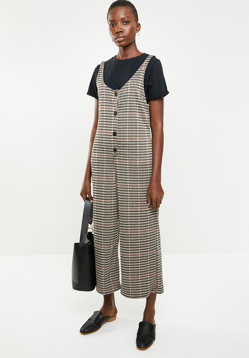 Superbalist - Check button front jumpsuit - multi 