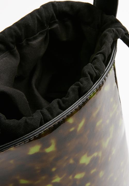 Superbalist - Patent perspex bag - brown & green