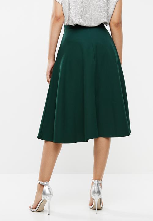 STYLE REPUBLIC - Fit & flare midi skirt - green